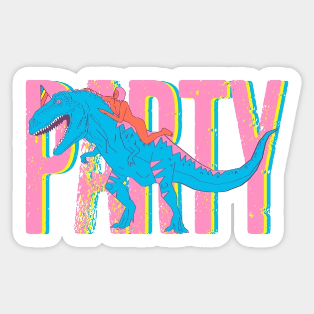 Tyrannosaurus party Sticker by Logard